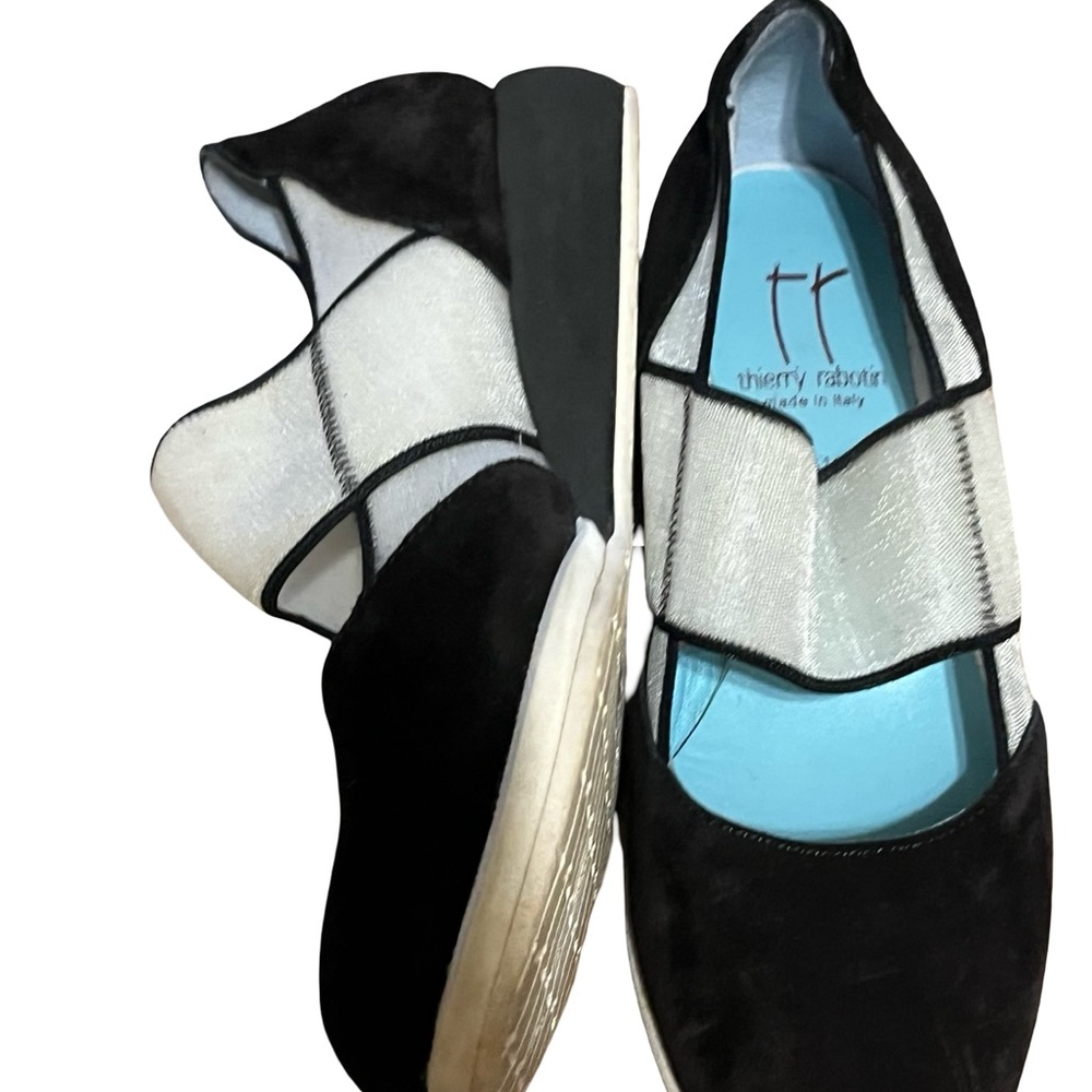 Thierry Rabotin Shoes . Italian shoes . suede black and white shoe 36.5 - size 6